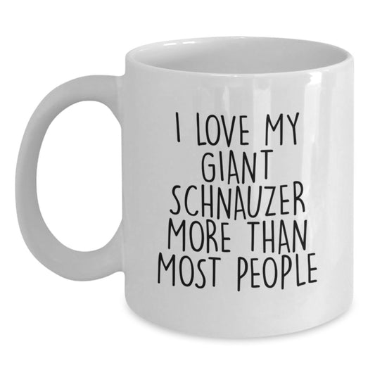 Funny Giant Schnauzer Dog Gifts from Men to Friends and Family - White Coffee Mug for Birthday Unique Presents - Main