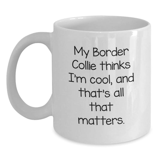 Funny Border Collie Dog Gifts from Mom to Daughter for Valentine's White Coffee Mug - Main