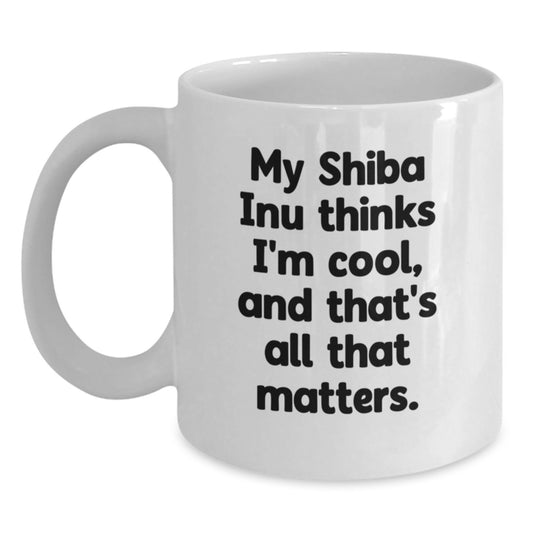 Funny Shiba Inu Dog White Coffee Mug Gifts for Men from Friends on Birthday Unique - Main