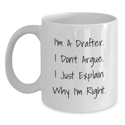 Funny Drafter White Coffee Mug Gifts from Men Friends Family - Perfect for Drafter Mom on Mother's Day - Main
