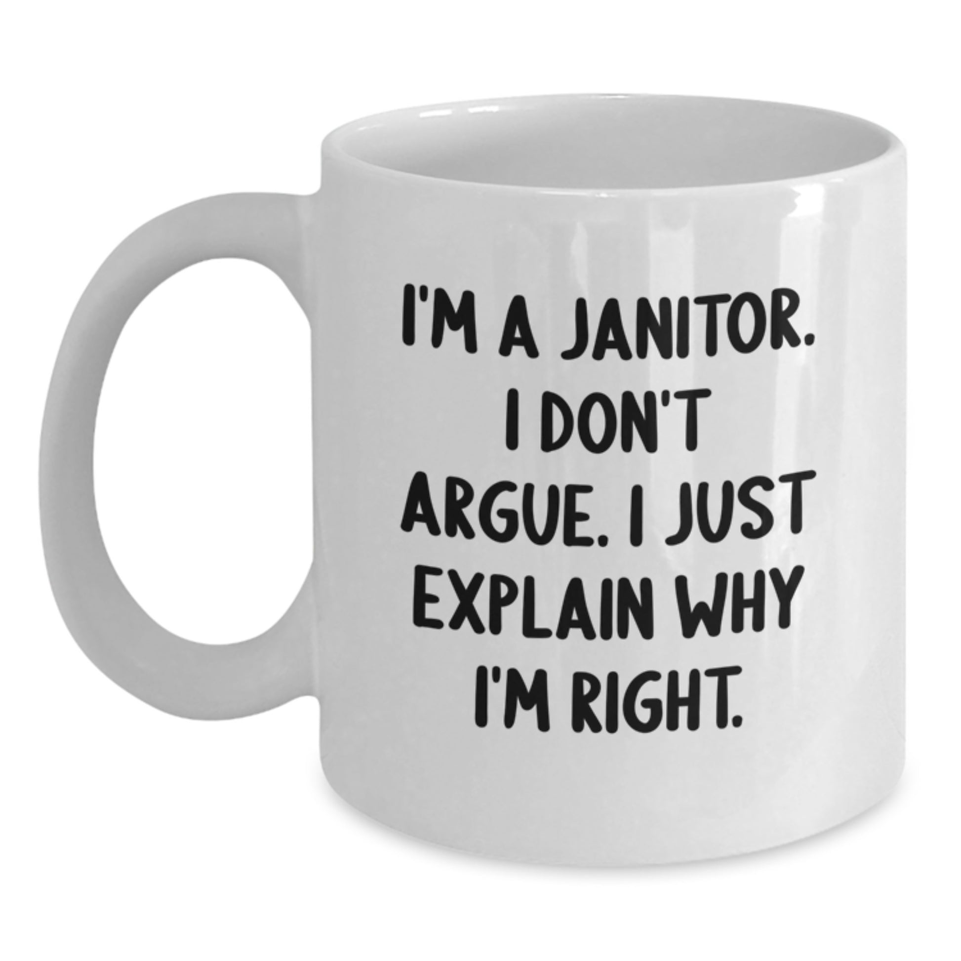 Funny Graduation Unique Gifts for Janitor Men from Friends and Family White Coffee Mug - Main