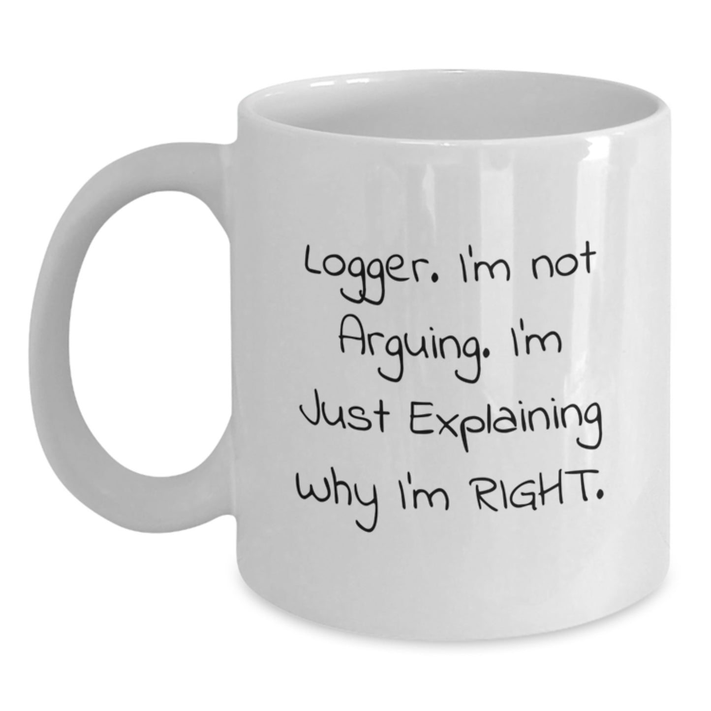 Funny Logger White Coffee Mug Gifts from Family for Mom on Mother's Day - 11oz or 15oz Ceramic Mug - Main