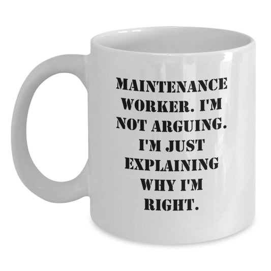 Funny Maintenance Worker Gifts from Family on Mother's Day Unique White Coffee Mugs - Main