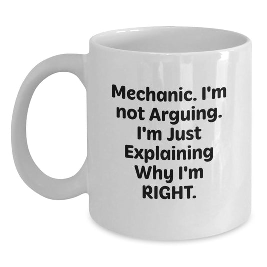 Funny Mechanic Gifts for Mom - White Coffee Mug - Mechanic Humor, Inspirational Quotes, Mother's Day Unique Gifts from Family - Main