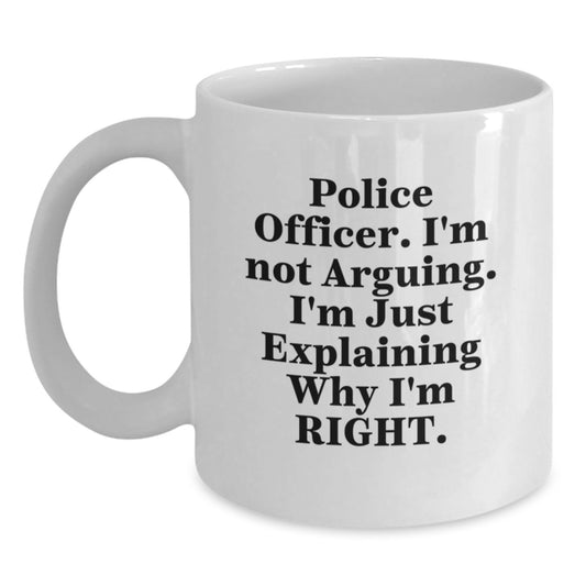Funny Police Officer Gifts for Men - White Coffee Mug, Graduation Unique Gifts from Friends, Family, Coworkers - Main