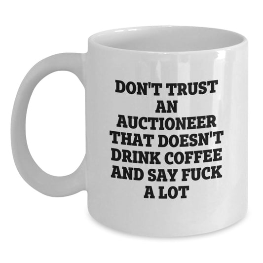 Funny Auctioneer Gifts - Unique White Coffee Mugs for the Auctioneer in Your Life from Family - Funny White Coffee Mug - Main
