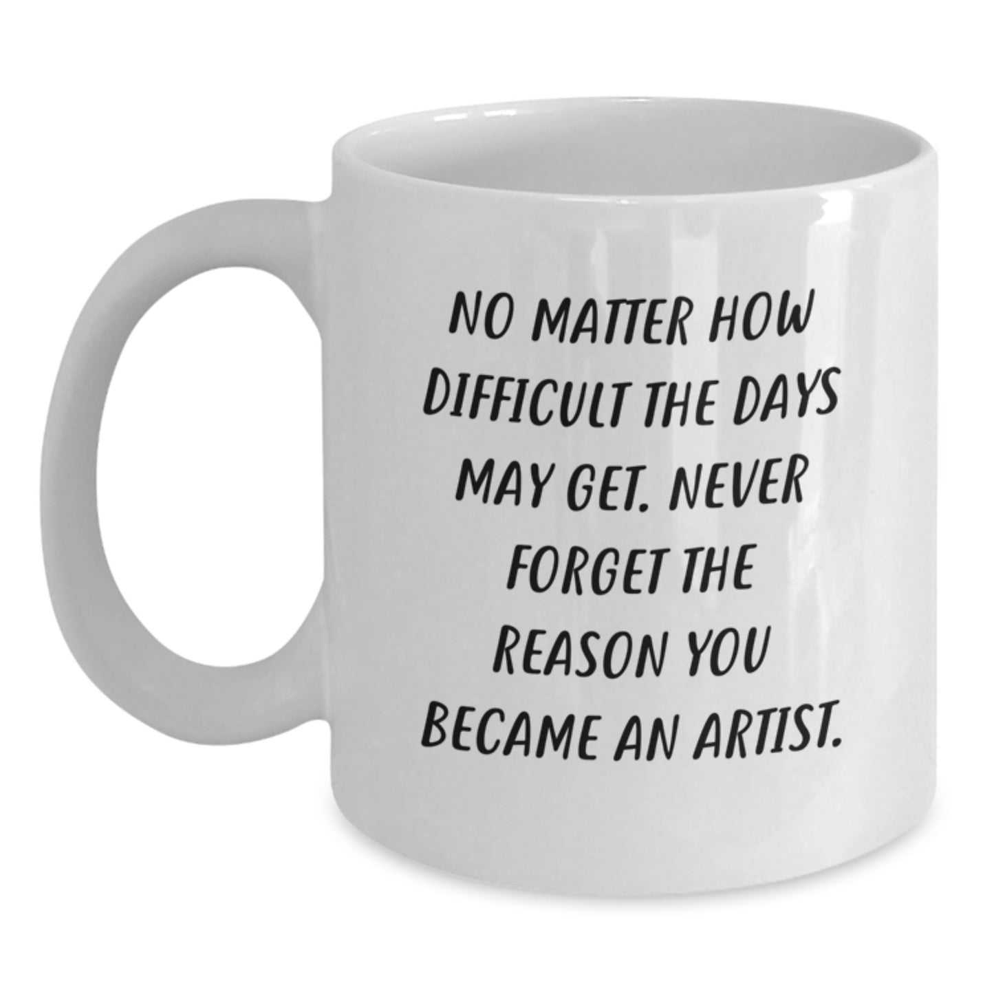 Funny Inspirational Gifts for Artist Friends from Men, Funny White Coffee Mug for Graduation Unique Gifts, Artist Quotes to Never Forget Why You Became an Artist - 11oz 15oz Ceramic White Coffee Mug - Main
