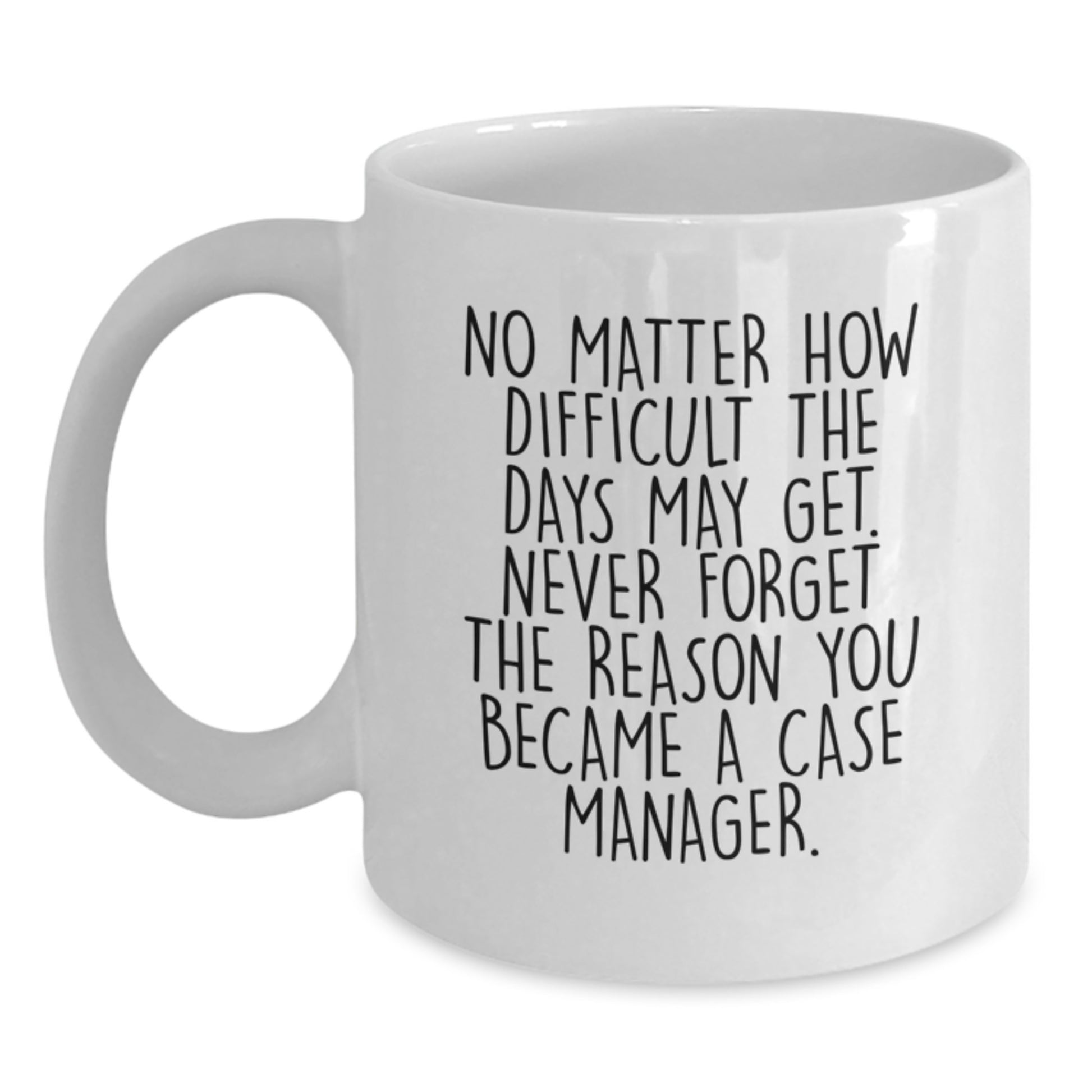 Funny Inspirational Gifts from Friends and Family to Case Manager Graduation Unique White Coffee Mugs - Main