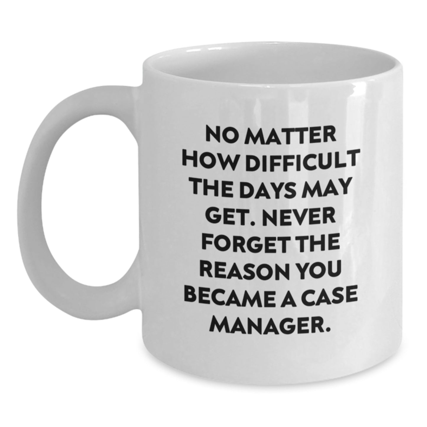 Funny Case Manager Gifts from Friends, Inspirational White Coffee Mug for Case Manager Graduation, Unique Motivational Quote Reminder - Main