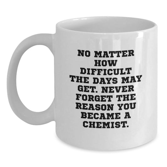Funny Chemist Gifts for Graduation - White Coffee Mug with Inspirational Quote: Never Forget You Became a Chemist - Gifts from Family to Chemist - Main