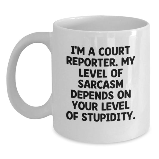 Funny Court Reporter Gifts from Friends to Court Reporters for Graduation Unique Celebration White Coffee Mug - Main