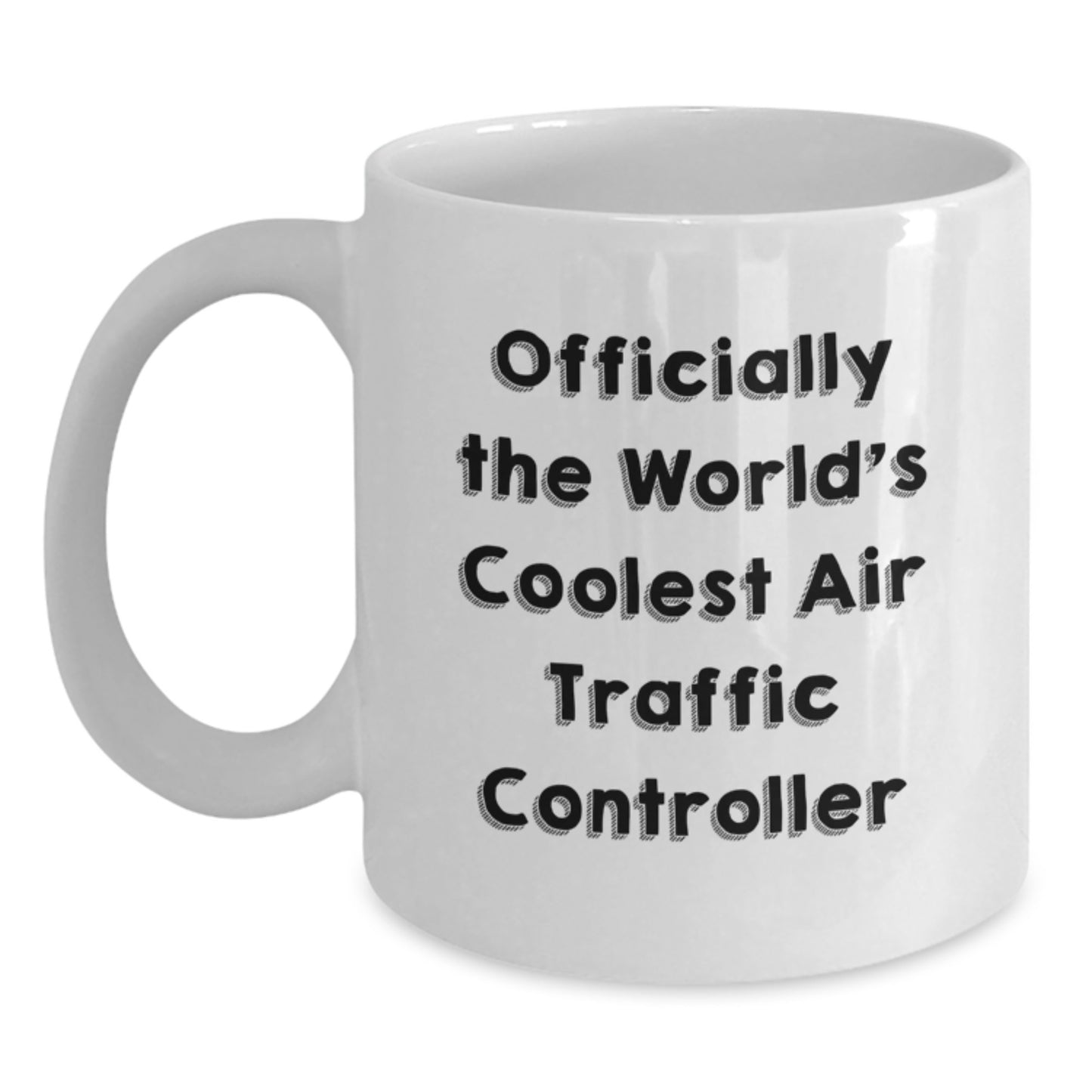 Fun Air Traffic Controller Gifts for Him on Valentine's, Officially The 'World's Coolest' White Coffee Mug, Unique Air Traffic Controller Themed Mug for Men, Women, Friends, Coworkers, Family - Main