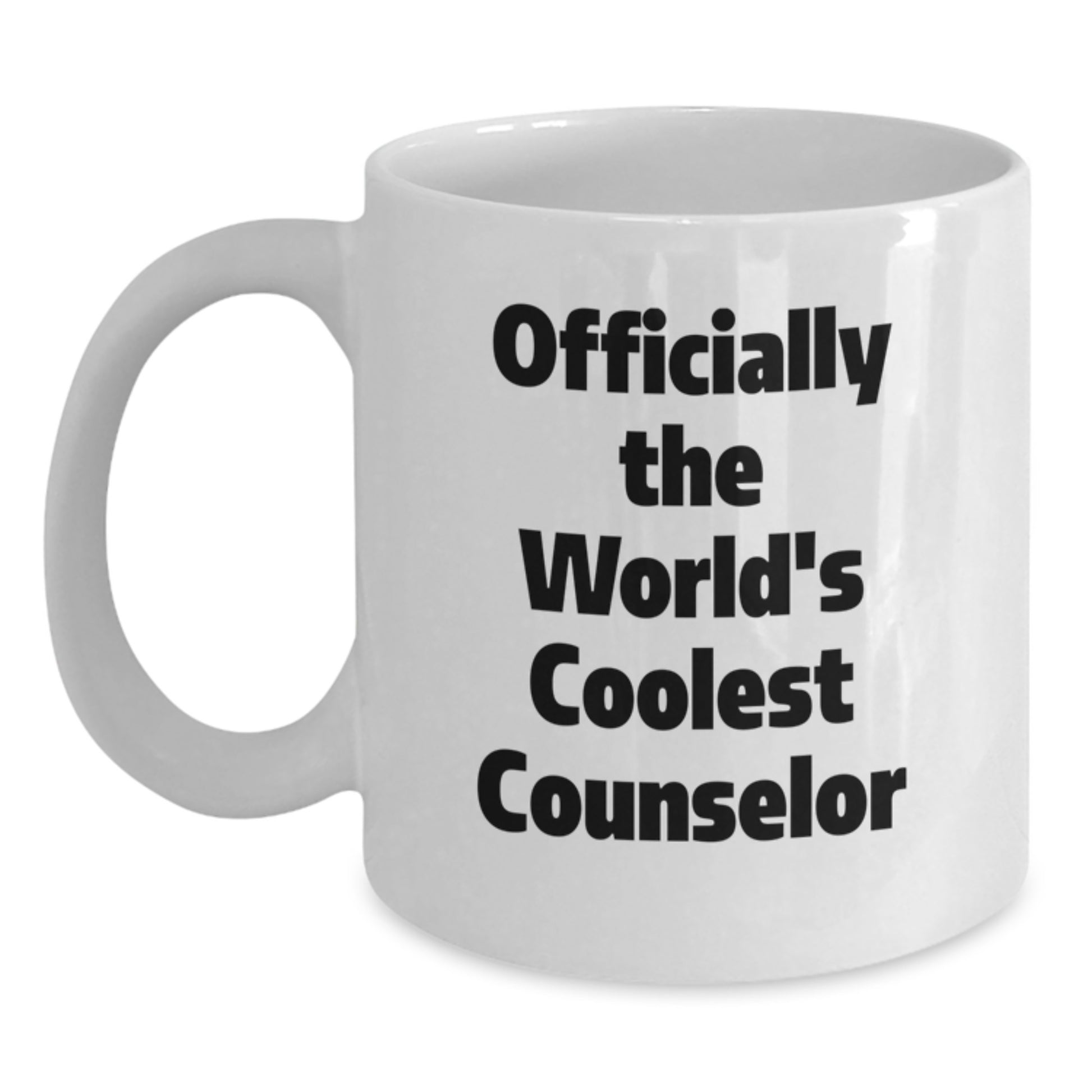 Funny Counselor Gifts from Friends - White Coffee Mug for Valentine's - Officially The World's Coolest Counselor - Main