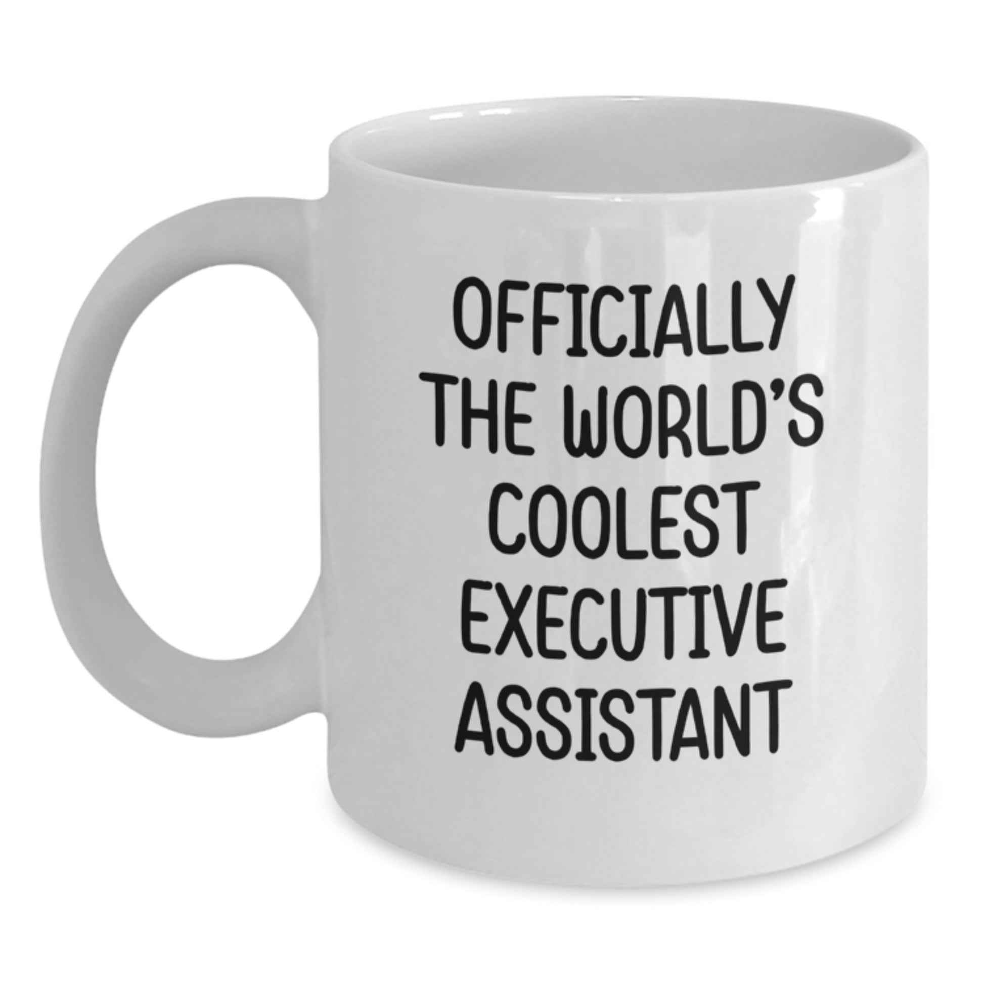 Funny Executive Assistant Gifts for Men from Coworkers, White Coffee Mug, 'Officially The World's Coolest Executive Assistant' - Main