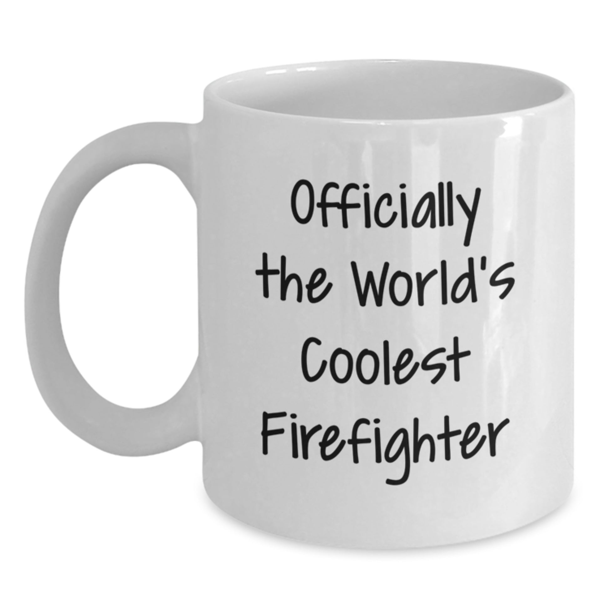 Funny Firefighter Gifts - Gifts from Firefighter Lovers for the World's Coolest Firefighter - White Coffee Mug for Valentine's - Main