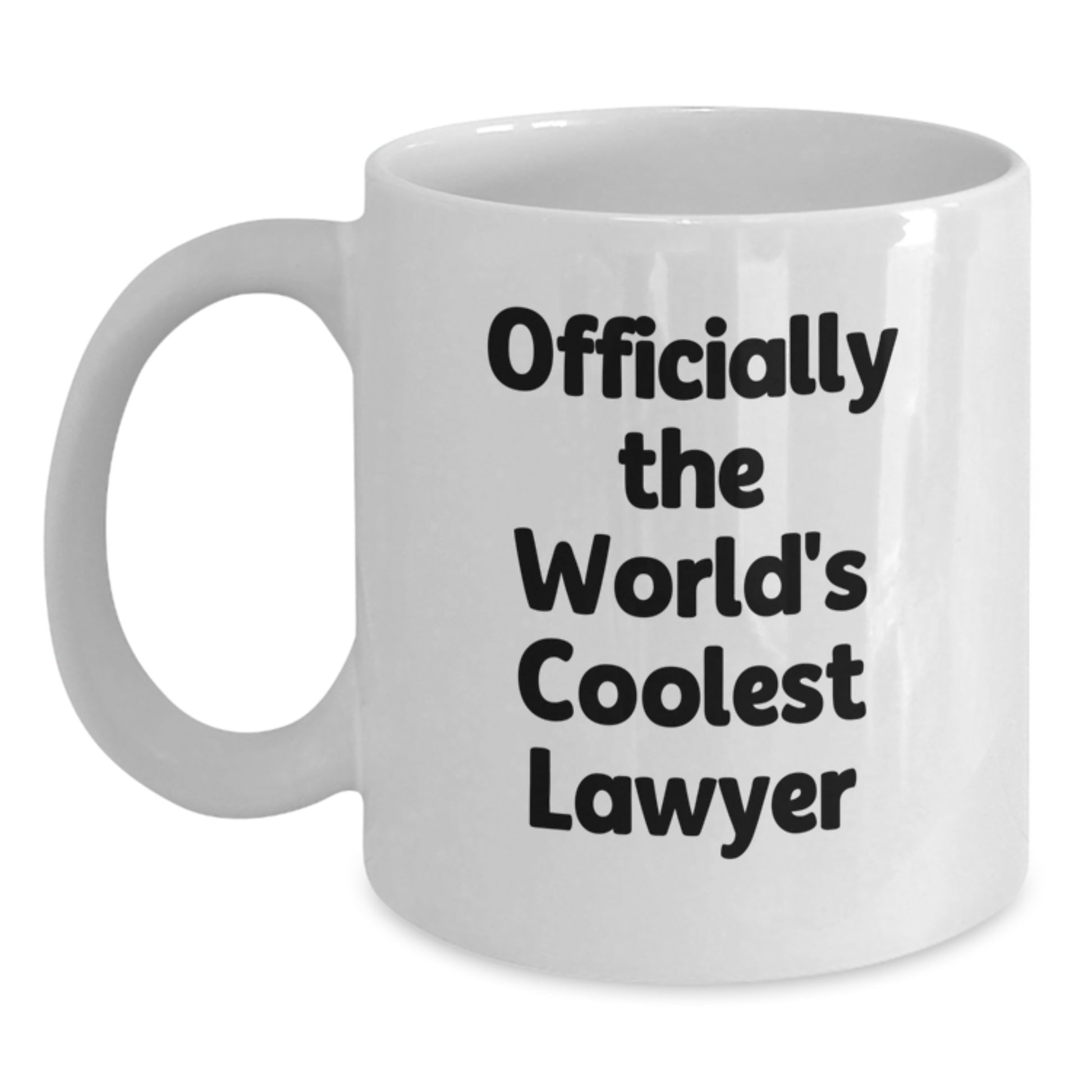 Funny Lawyer Gifts from Friends for Men Graduation Unique Mugs - Officially The World's Coolest Lawyer White Coffee Mug - Main