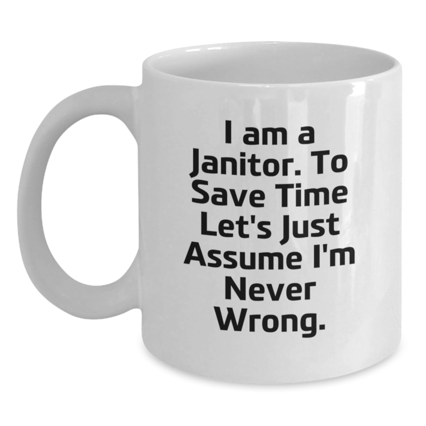Funny Janitor Gifts for Men, White Coffee Mug for Birthday Unique Gifts from Friends - Main