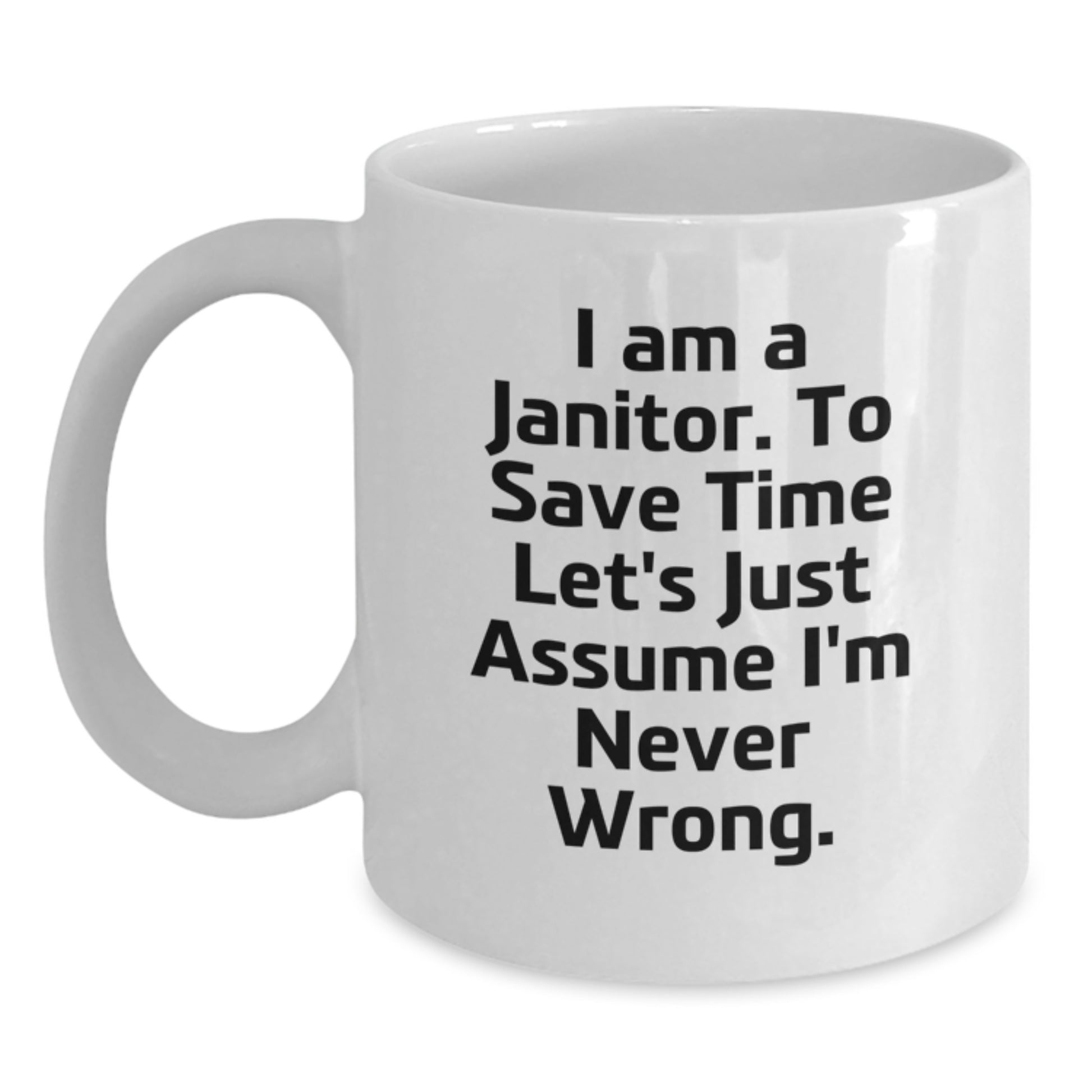 Funny Janitor Gifts for Men, White Coffee Mug for Birthday Unique Gifts from Friends - Main