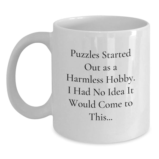 Puzzles Lover Gifts from Men, Funny White Coffee Mug for Puzzles Enthusiasts, Christmas Unique Gifts - Main
