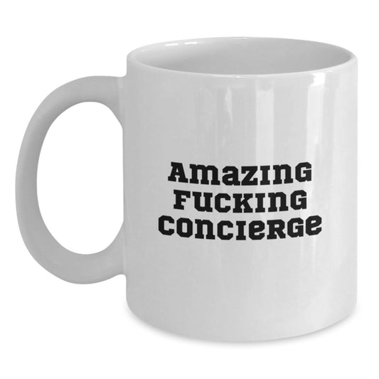 Funny Concierge Gifts from Friends White Coffee Mugs for Concierge Men Christmas Unique Gifts - Main