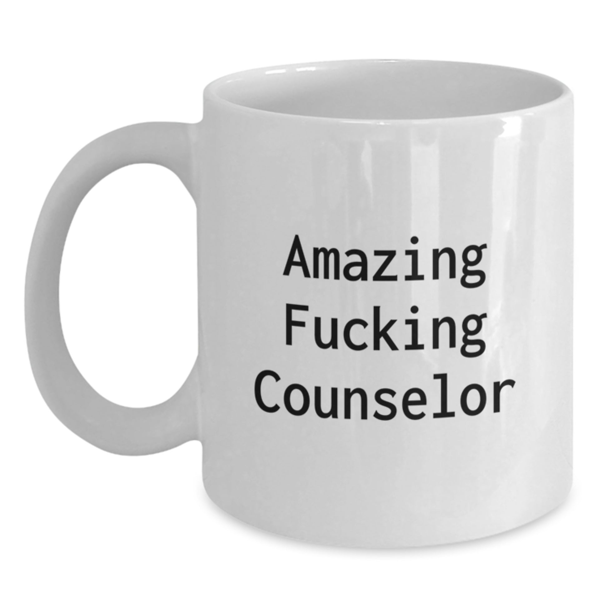 Funny Counselor Gifts from Friends, Birthday Unique Gifts for Counselor, White Coffee Mug with Amazing F--king Counselor Quote, Ceramic, Microwave and Dishwasher Safe - Main