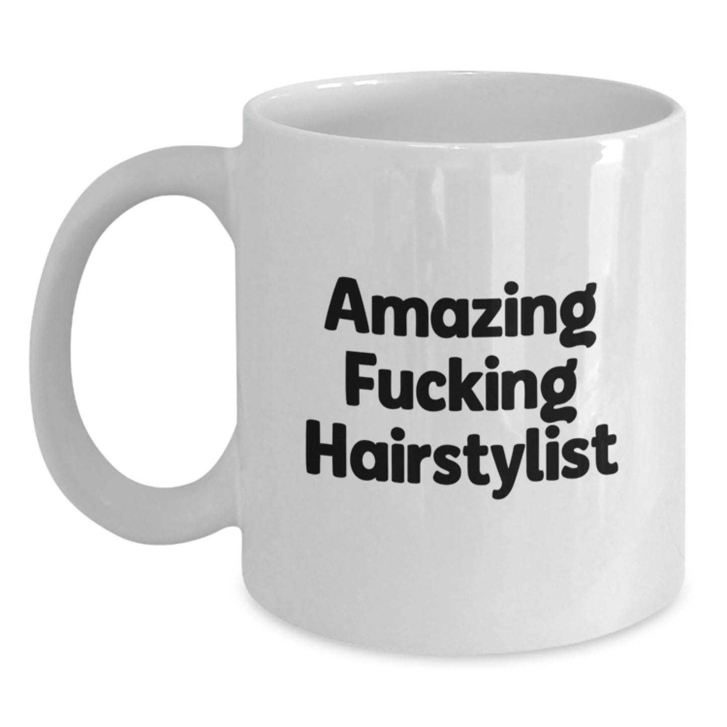Funny Hairstylist Gifts for Men, White Coffee Mug, Amazing F--king Hairstylist, Christmas Unique Presents from Friends - Main