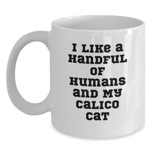 Calico Cat Lover Gifts from Men Friends to Women Valentine's Unique White Coffee Mug - Main