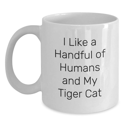 Funny Tiger Cat White Coffee Mug Gifts from Men to Friends, Valentine's Unique Gifts for Tiger Cat Lovers - Main