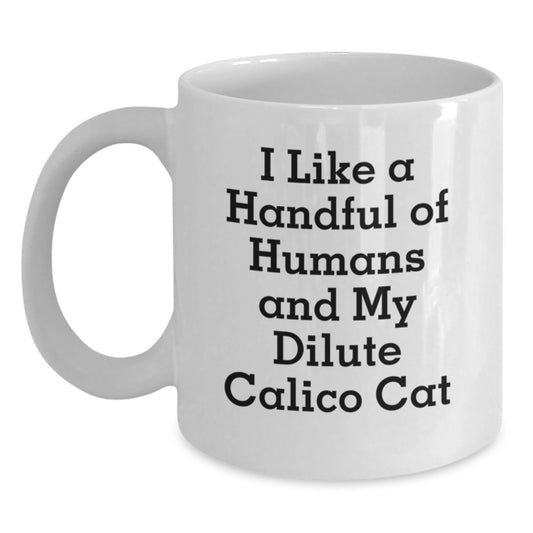 Dilute Calico Cat Lovers Gifts from Men to Family - Funny Quote White Coffee Mugs for Valentine's Unique - Main