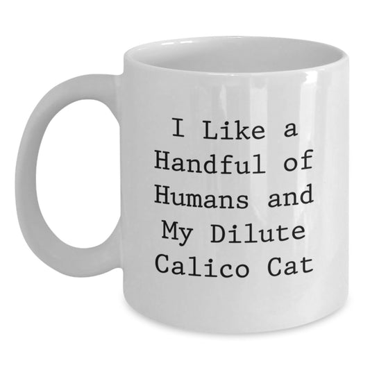 Dilute Calico Cat Lovers Gifts from Men for Valentine's Unique Dilute Calico Cat White Coffee Mug for Her - Main