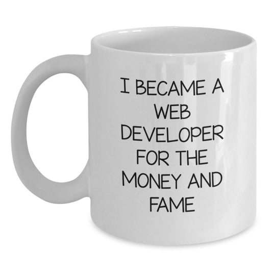 Funny Web Developer White Coffee Mug Gifts from Friends to Web Developer Christmas Unique Presents - Main