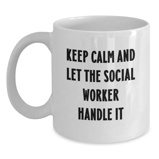 Funny Social Worker White Coffee Mugs for Christmas Unique Gifts from Friends and Family - Main