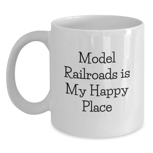 Model Railroads Enthusiast Gifts from Dad for Father's Day Unique White Coffee Mug - Main