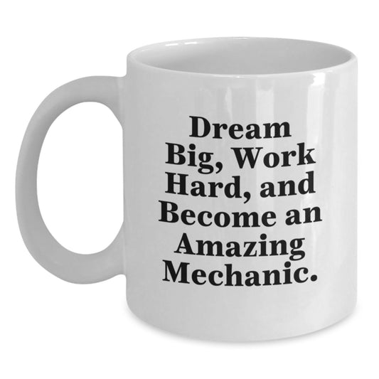 Funny Inspirational White Coffee Mug Gifts for Mechanic Friends and Family from Men at Christmas - Main