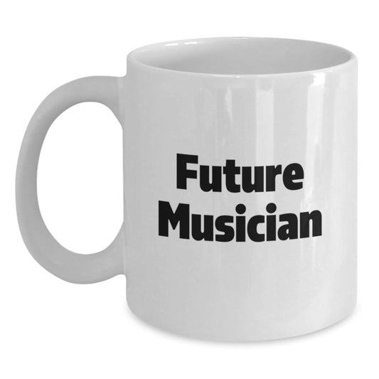 Funny Musician Gifts from Friends for Future Musician Graduation, 'You're a Melody Away from Success' Quote on White Coffee Mug, 11oz or 15oz Capacity, Ceramic, Microwave and Dishwasher Safe - Main