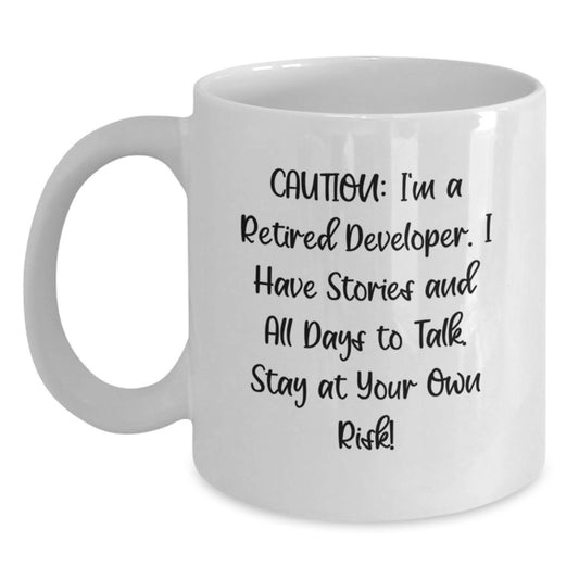 Funny Developer Gifts from Men to Developer Friends, White Coffee Mug for Graduation Unique Gifts - Main