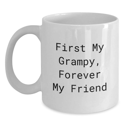 Funny Grampy Gifts for Him, Forever in My Heart White Coffee Mug, Perfect Graduation Gift from Family, Friends - Main
