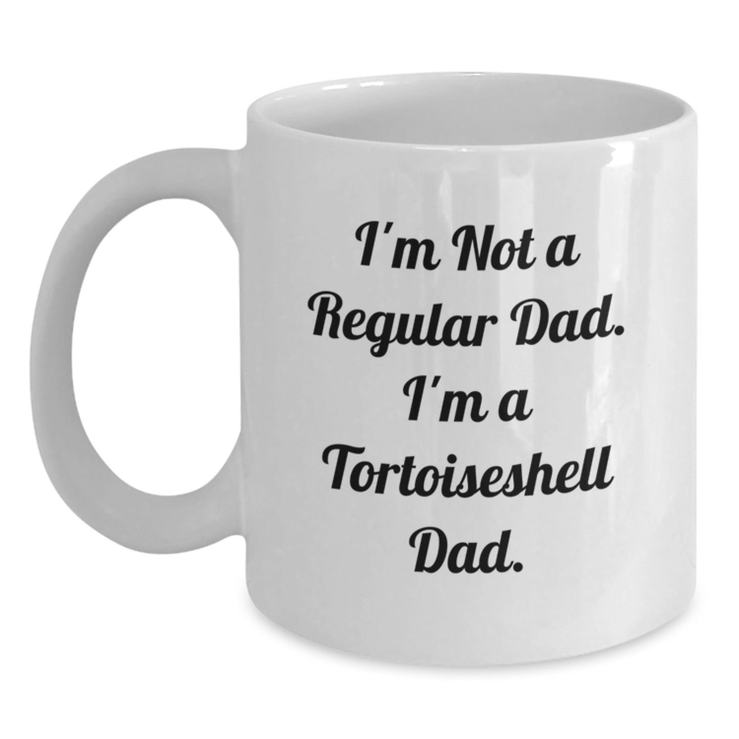 Tortoiseshell Cat Dad Funny Gifts for Men from Friends, White Coffee Mug, Graduation Unique Gifts - Main