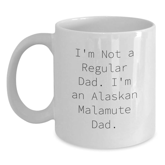 Funny Alaskan Malamute Dad White Coffee Mug Gifts for Men from Coworkers, Unique Graduation Gifts - Main