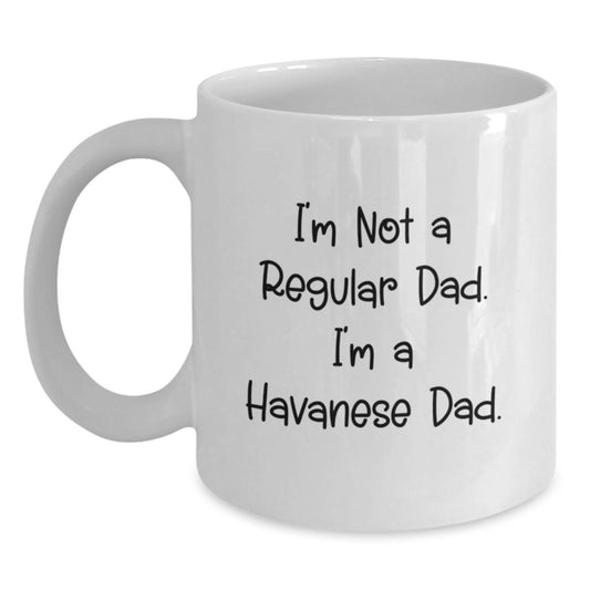 Funny Havanese Dog Gifts from Dad to Men, White Coffee Mug for Birthday Unique Presents - Main