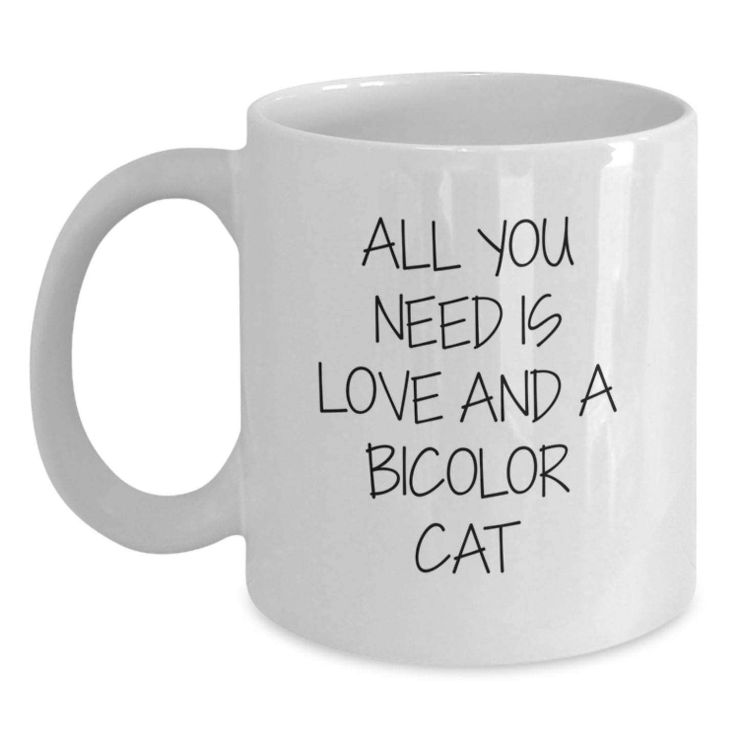 Bicolor Cat Lovers Gifts from Friends or Family - White Coffee Mug - Christmas Unique Presents - Main