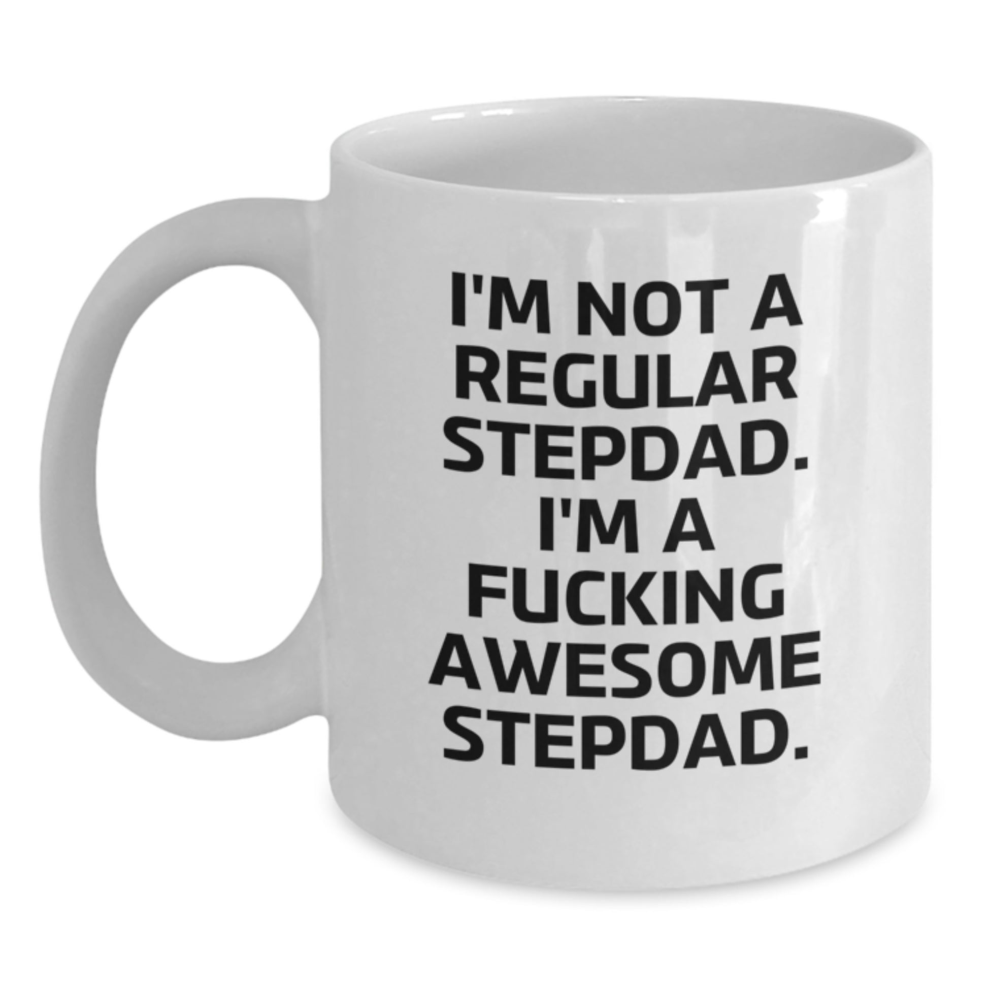 Funny White Coffee Mugs Gifts from Kids to Their Awesome Stepdads, Christmas Unique Ideas - Main