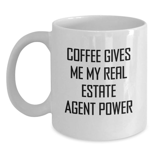 Funny Real Estate Agent White Coffee Mugs Gifts from Men for Christmas Unique Office - Main