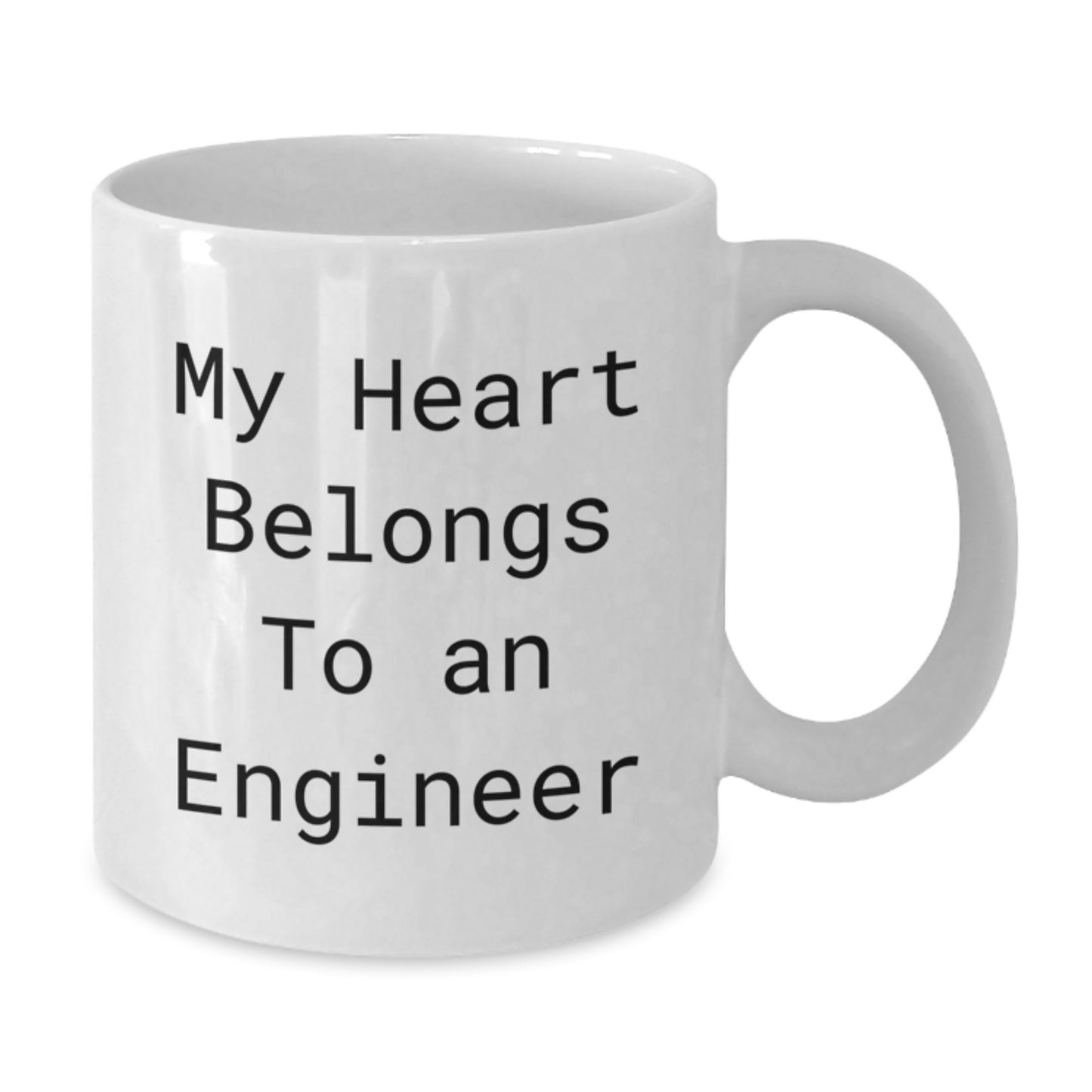 Funny Engineer Gifts from Friends, Unique White Coffee Mug for Engineer, My Heart Belongs To An Engineer - Additional