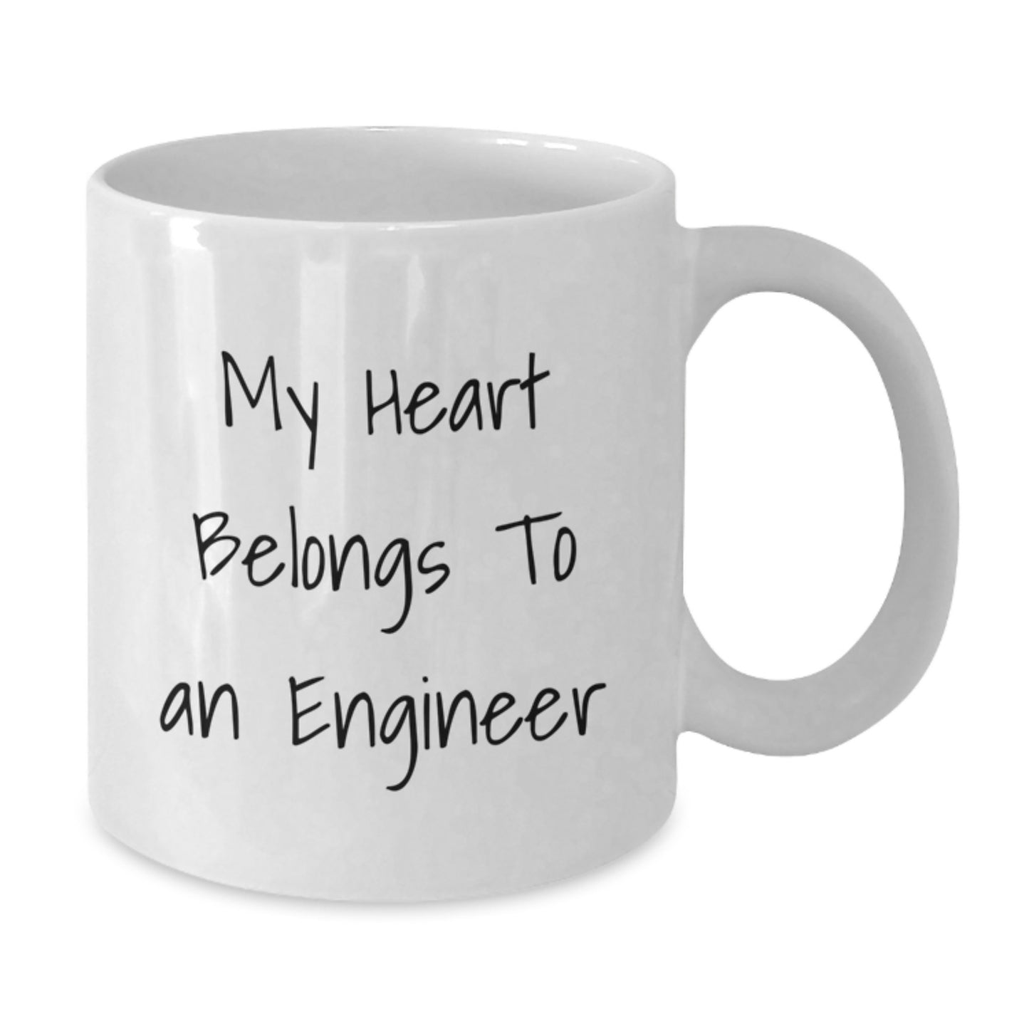 Funny Engineer Gifts from Friends, Unique White Coffee Mug for Engineer Enthusiast, 'My Heart Belongs To An Engineer' Birthday Unique Gifts - Additional