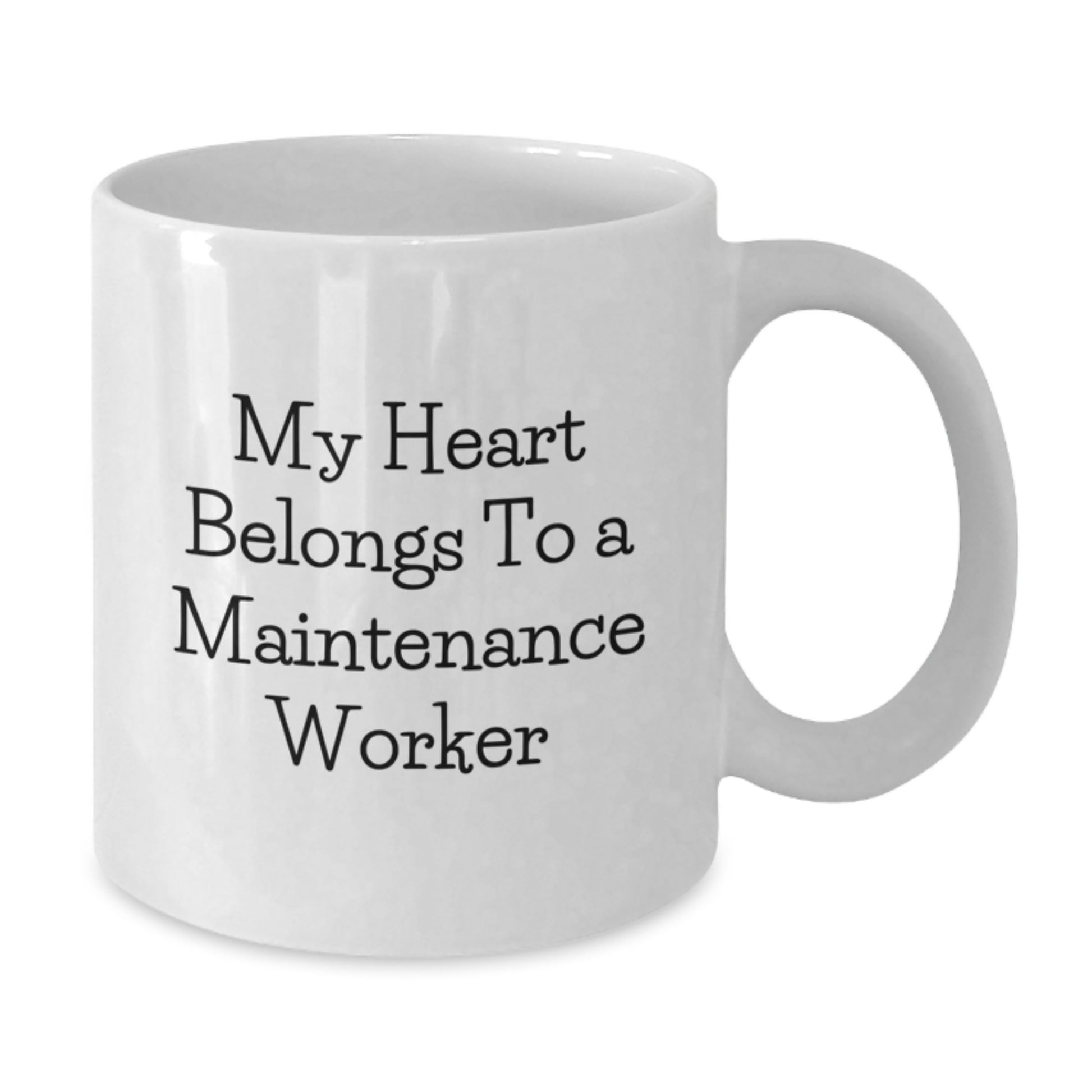Funny Maintenance Worker Gifts, My Heart Belongs To A Maintenance Worker White Coffee Mugs, Birthday Unique Gifts from Friends, for Maintenance Worker Men - Additional