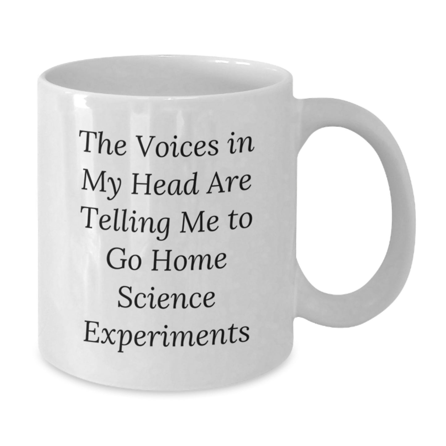 Funny Home Science Experiments Gifts for Friends from Men - White Coffee Mug with The Voices In My Head Are Telling Me To Go Home Science Experiments Quote - White Ceramic Christmas Unique Gifts - Additional