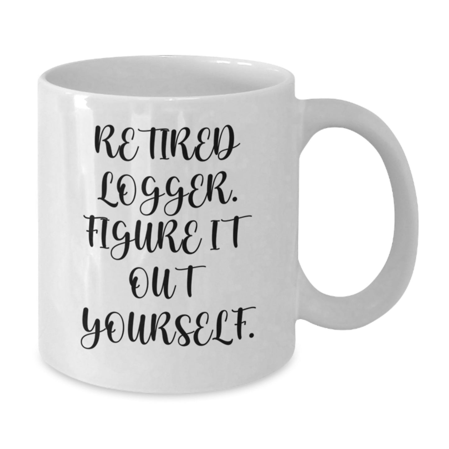 Funny Logger Gifts for Him, White Coffee Mug with 'Retired Logger. Figure It Out Yourself.' Quote, Christmas Unique Gifts from Family - Additional