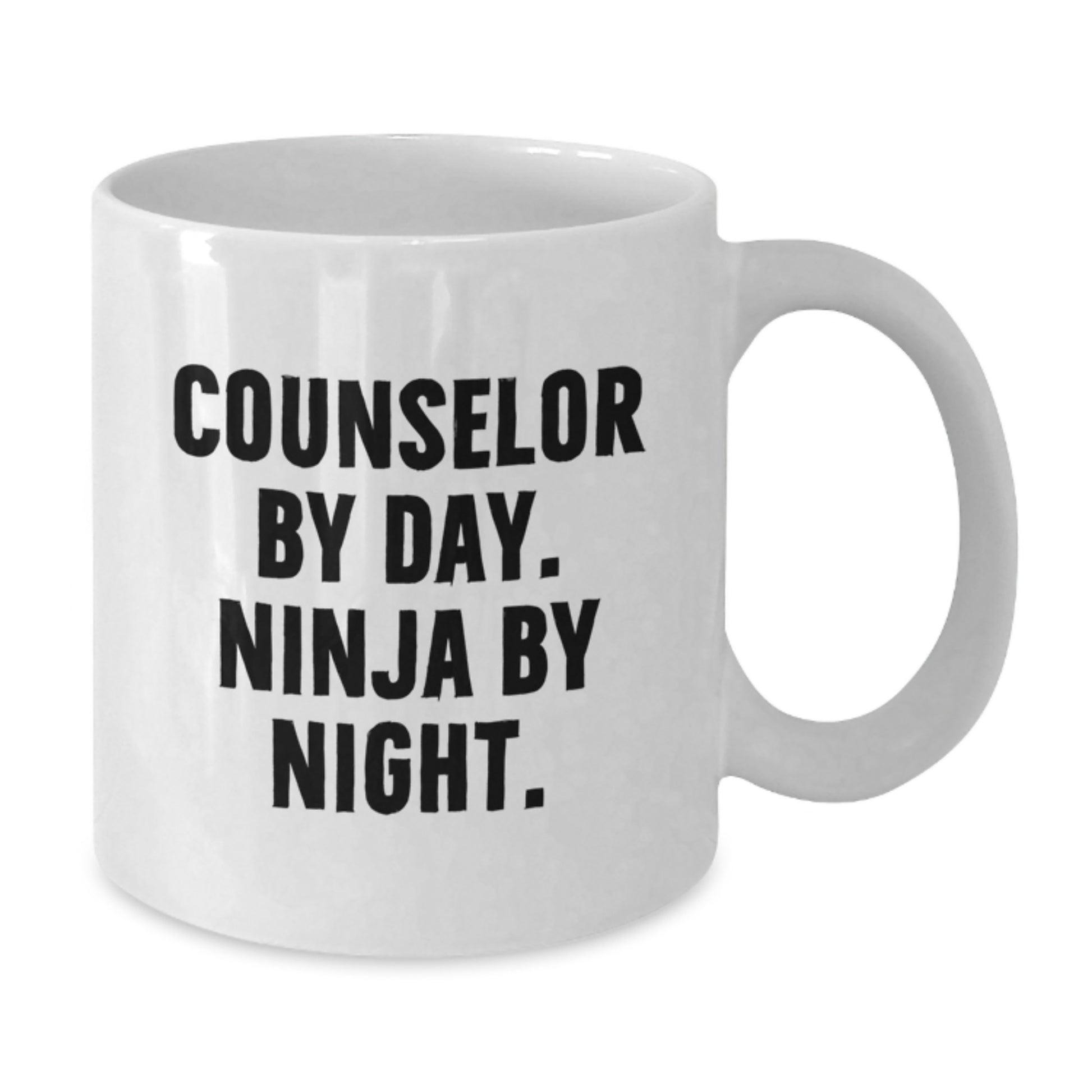 Counselor Gifts For Birthday - White Coffee Mug, Counselor By Day. Ninja By Night., Funny Quote, Gifts from Friends, Gifts for Counselor - Additional