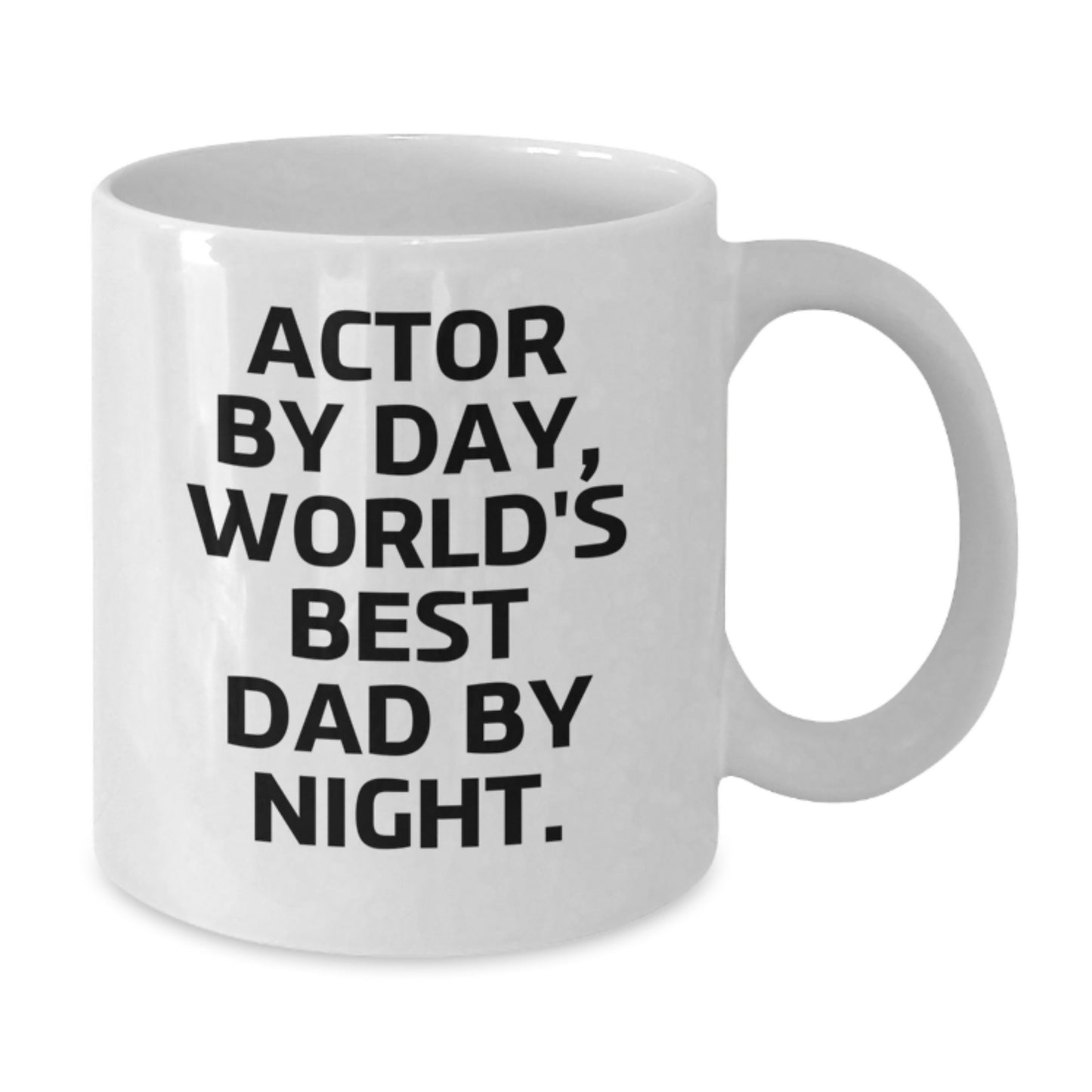 Funny Actor Gifts, World's Best Dad Mug, White Coffee Mug for Actor Friends and Family, Christmas Unique Presents from Dad - Additional